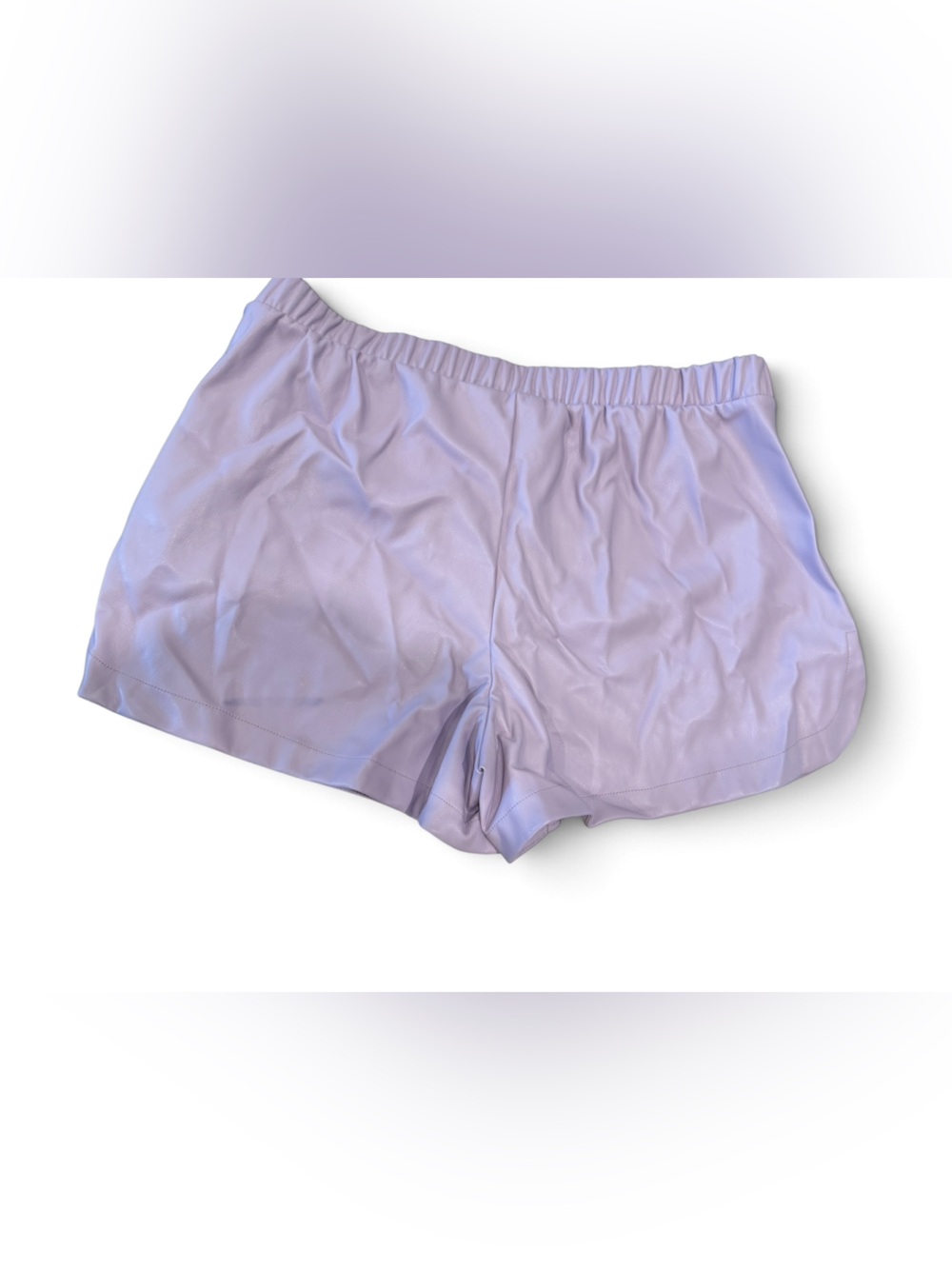 Lilac Faux Leather High-waist Women's Shorts
